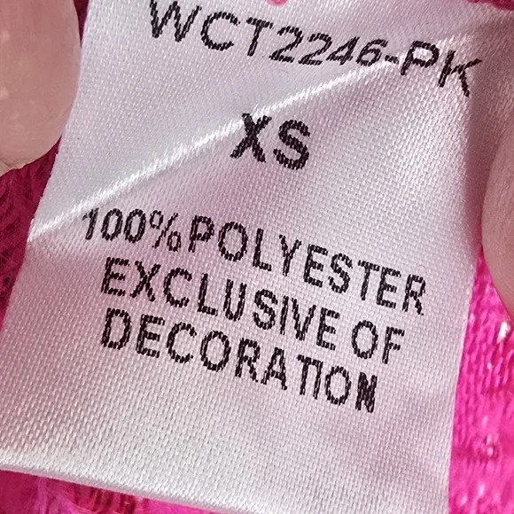 THML Pink Jacquard Allison Top Size XS NWOT Puff Sleeves - Picture 10 of 10